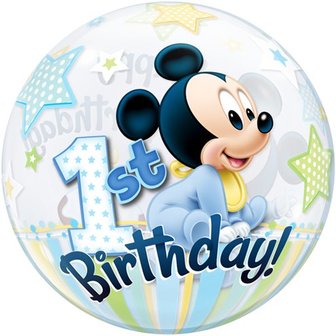 Baby Mickey &#039;1st Birthday&#039; Bubbles Ballon 56cm