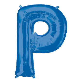 Blauw Letter &#039;P&#039; Folie Ballon 86cm