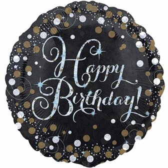 Sprankelend &#039;Happy Birthday&#039; Folie Ballon 45cm