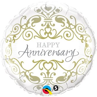 Gouden Versiering &#039;Happy Anniversary&#039; Folie Ballon 45cm