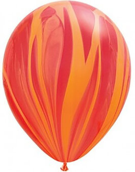 Qualatex SuperAgate Rood-Oranje Latex Ballonnen 28cm 25st Red-Orange
