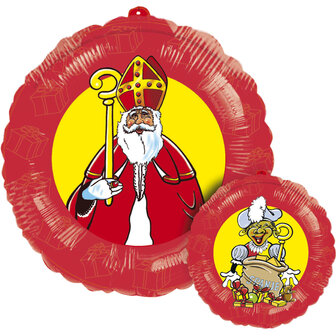 Sinterklaas en zwarte Piet Folie Ballon 45cm