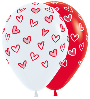 Eeuwige Liefde Hartjes Assorti. Latex Ballonnen 25st 30cm