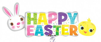 Pasen &#039;Happy Easter&#039; Folie Ballon 111cm