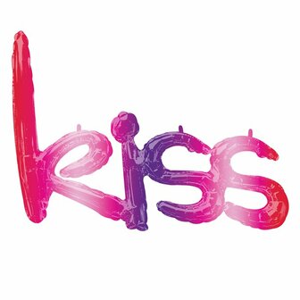 Ombre Rood, Roze, Paars &#039;Kiss&#039; Folie Ballon 68cm