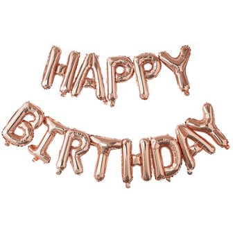 RoseGold &#039;Happy Birthday&#039; Letters Folie Ballon 33cm