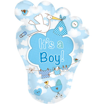 Babyvoet &#039;It&#039;s a Boy&#039; Folie Ballon 102cm