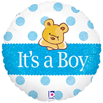 It&#039;s A Boy Teddybeer Folie Ballon 45cm