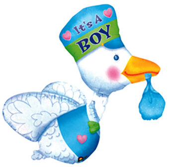 Ooievaar &#039;It&#039;s a Boy&#039; SuperVorm Folie Ballon 81cm