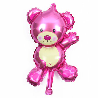 Roze Teddybeer Folie Ballon 35cm