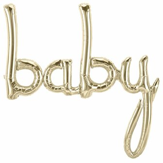 Wit Goud &#039;Baby&#039; Letters Folie Ballon 86cm