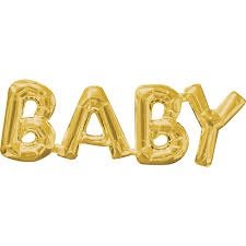 Goud &#039;Baby&#039; Letters Folie Ballon 66cm