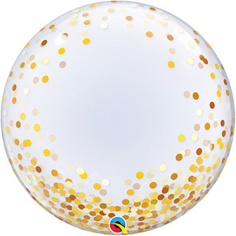 Goud Confetti Deco Bubble Ballon 61cm