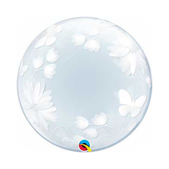 Bloemen en Vlinders Deco Bubble Ballon 51cm