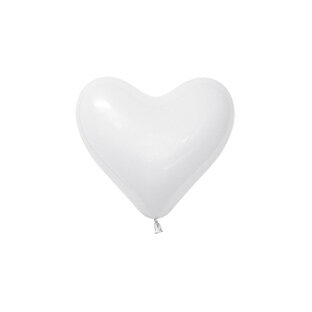 Wit Hart Latex Ballonnen 15cm 50st