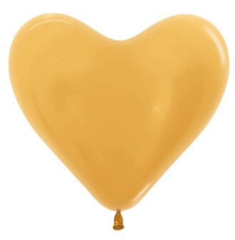 Goud Hart Latex Ballonnen 40cm 10st