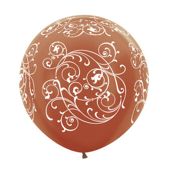 Parelmoer Koper Filigree Latex Ballonnen 60cm