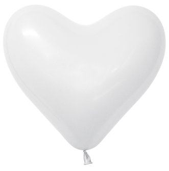 Wit Hart Latex Ballonnen 40cm 50st