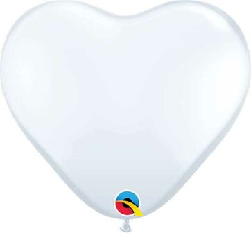 Wit Hart Latex Ballon 90cm