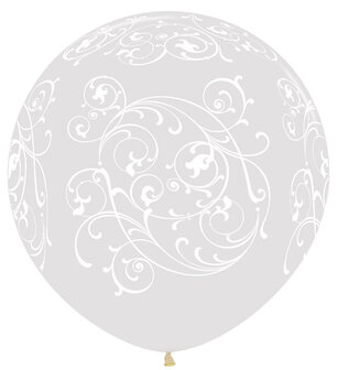 Transparant Filigree Latex Ballon 90cm