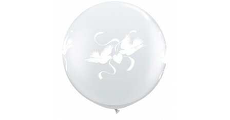 Transparant Tortelduifjes Latex Ballonnen 90cm