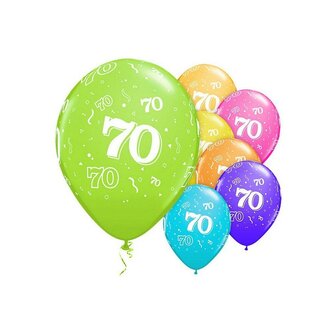 Assorti. Regenboog Feest &#039;70&#039; Latex Ballonnen 30cm 25st