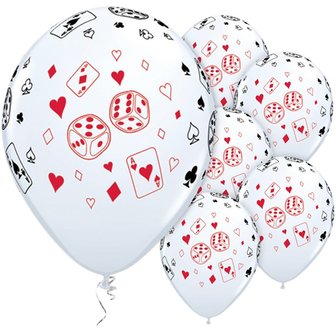 Wit Casino Latex Ballonnen 30cm 25st