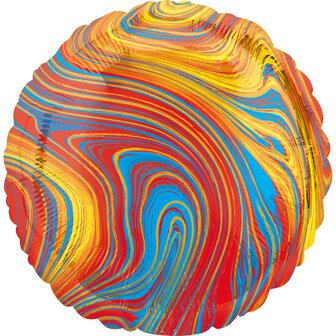 Kleurrijke Cirkel Marmer Folie Ballon 45cm