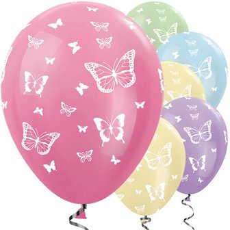 Vlinders Latex Ballonnen 30cm 25st