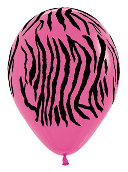 Fuchsia Zebra Latex Ballonnen 30cm 12st