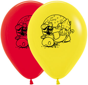 Sempertex Rood Geel Assorti. Sint en Zwarte Piet Latex Ballonnen 30cm 25st