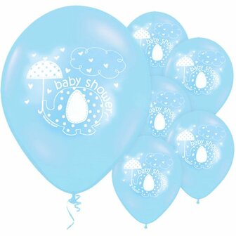 Blauw Paraplufantje Latex Ballonnen 30cm 12st