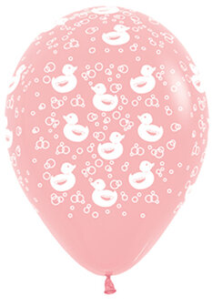 Roze Badeendjes Latex Ballonnen 30cm 25st