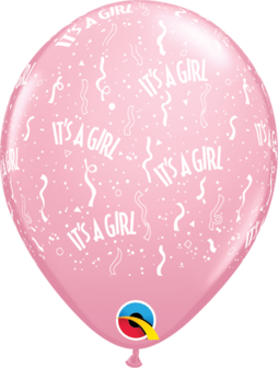 Roze &#039;It&#039;s A Girl&#039; Latex Ballonnen 30cm 50st