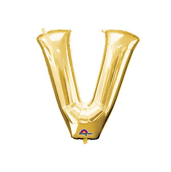 Goud Letter &#039;V&#039; Folie Ballon 40cm