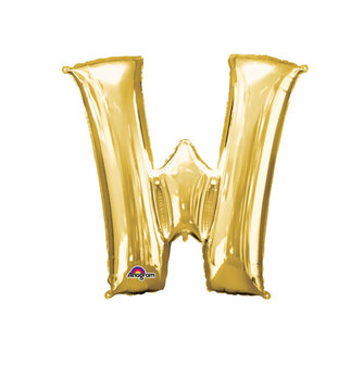 Goud Letter &#039;W&#039; Folie Ballon 40cm