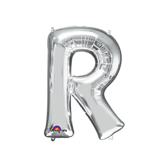 Zilver Letter &#039;R&#039; Folie Ballon 40cm