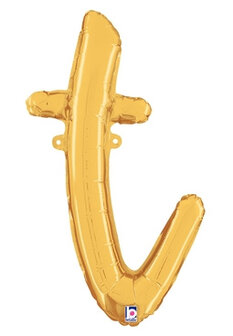 Goud Script Letter &#039;T&#039; Folie Ballon 36cm