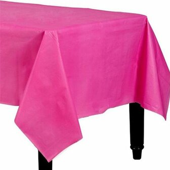 Fuchsia Roze Plastic Tafelkleed 140x280cm