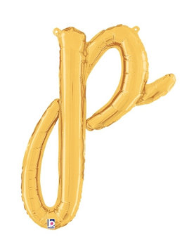 Goud Script Letter &#039;P&#039; Folie Ballon 60cm