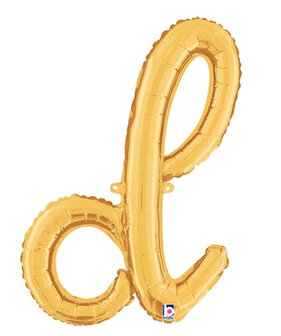 Goud Script Letter &#039;D&#039; Folie Ballon 60cm