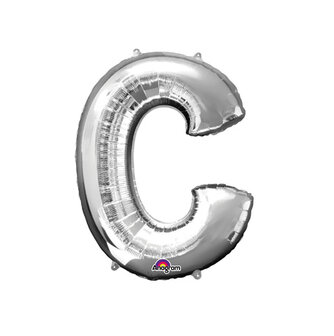 Zilver Letter &#039;C&#039; Folie Ballon 40cm