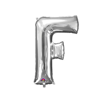 Zilver Letter &#039;F&#039; Folie Ballon 40cm