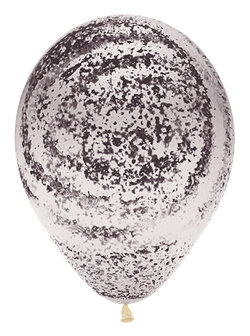 Graffiti Marble Black Transparant Latex Ballonnen 30cm 25st Crystal Clear