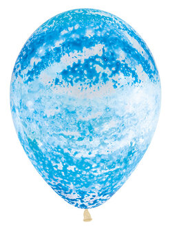 Graffiti Sky Blue Transparant Latex Ballonnen 30cm 25st Crystal Clear