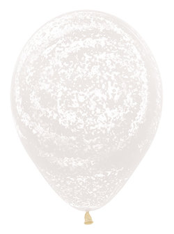 Graffiti Winter White Transparant Latex Ballonnen 30cm 25st Crystal Clear