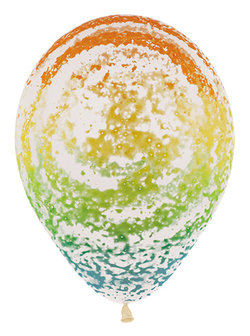 Graffiti Rainbow Transparant Latex Ballonnen 30cm 25st Crystal Clear