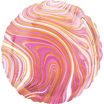 Roze Marmer Folie Ballon 45cm