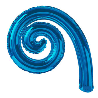 Blauw Krul Folie Ballon 49cm