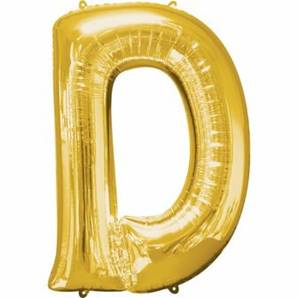 Goud Letter &#039;D&#039; Folie Ballon 86cm